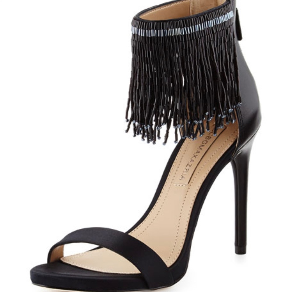 BCBG black satin shoes